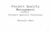 1 Project Quality Management Lec#12 Project Quality Processes Ghazala Amin.