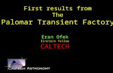First results from The Palomar Transient Factory Eran Ofek Einstein fellow CALTECH.