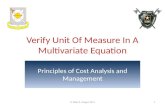 Verify Unit Of Measure In A Multivariate Equation © Dale R. Geiger 20111.