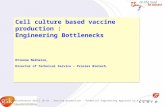 Cell culture based vaccine production : Engineering Bottlenecks Etienne Malhaize, Director of Technical Service – Process Biotech. NAE/IOMConference April.