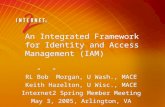 An Integrated Framework for Identity and Access Management (IAM) RL”Bob” Morgan, U Wash., MACE Keith Hazelton, U Wisc., MACE Internet2 Spring Member Meeting.