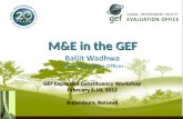 M&E in the GEF.  RBM, Monitoring & Evaluation  M&E in the GEF  M&E Levels and Responsible Agencies  M&E Policy  Minimum Requirements  Role of the.