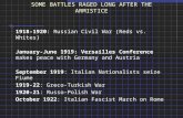 SOME BATTLES RAGED LONG AFTER THE ARMISTICE 1918-1920: Russian Civil War (Reds vs. Whites) January-June 1919: Versailles Conference makes peace with Germany.