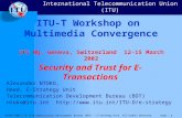 © 1998-2002 ITU Telecommunication Development Bureau (BDT) – E-Strategy Unit. All Rights Reserved. Page - 1 Security and Trust for E-Transactions Alexander.