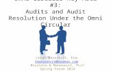 Omni Circular Key Area #3: Audits and Audit Resolution Under the Omni Circular Leigh Manasevit, Esq. lmanasevit@bruman.com Brustein & Manasevit, PLLC Spring.