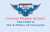 Carmel Middle School FALCONS & the 6 Pillars of Character.