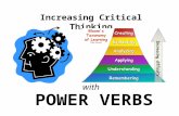 Increasing Critical Thinking POWER VERBS with. Remembering Level.