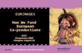 09/02/05 Speaker: Renate Roginas, Executive Secretary EURIMAGES How We Fund European Co-productions AFCI Cineposium 2005 Glasgow, August 24.