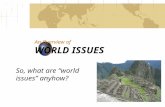 An Overview of WORLD ISSUES So, what are “ world issues” anyhow?