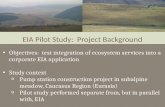 EIA Pilot Study: Project Background Objectives: test integration of ecosystem services into a corporate EIA application Study context o Pump station construction.