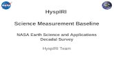 HyspIRI Science Measurement Baseline NASA Earth Science and Applications Decadal Survey HyspIRI Team.
