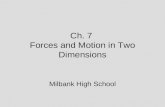 Ch. 7 Forces and Motion in Two Dimensions Milbank High School.