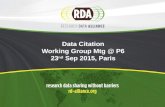 Data Citation Working Group Mtg @ P6 23 nd Sep 2015, Paris.