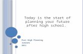 Today is the start of planning your future after high school. Post High Planning Juniors 2011.
