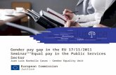 European Commission Justice 17/11/2011 Promotion of equality between women and men Recent developments Gender pay gap in the EU 17/11/2011 Seminar “Equal.