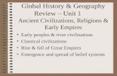Global History & Geography Review – Unit 1 Ancient Civilizations, Religions & Early Empires Early peoples & river civilizations Classical civilizations.