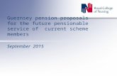 Guernsey pension proposals for the future pensionable service of current scheme members September 2015.