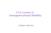 C15 Lecture 2: Intergenerational Mobility Stephen Machin.