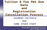 Tuition & Fee Pmt Due Date and Registration Cancellation Process PAYMENT CRITERIA AND SOME OTHER STUFF.