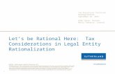 Let’s be Rational Here: Tax Considerations in Legal Entity Rationalization 1 Tax Executives Institute Raleigh/Durham September 25, 2015 Robb Chase, Partner.