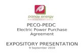 PECO-PEDC Electric Power Purchase Agreement EXPOSITORY PRESENTATION 9 September 2010.