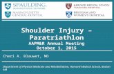 Shoulder Injury – Paratriathlon AAPM&R Annual Meeting October 1, 2015 Cheri A. Blauwet, MD Department of Physical Medicine and Rehabilitation, Harvard.