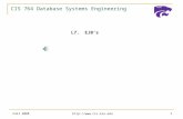 Fall 2008  1 CIS 764 Database Systems Engineering L7. EJB’s.