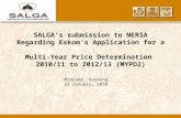 SALGA’s submission to NERSA Regarding Eskom’s Application for a Multi-Year Price Determination 2010/11 to 2012/13 (MYPD2) Midrand, Gauteng 22 January,