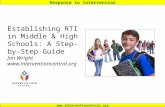 Response to Intervention  Establishing RTI in Middle & High Schools: A Step-by- Step Guide Jim Wright .