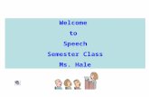 Welcome to Speech Semester Class Ms. Hale. Attention Getter  We usually need.