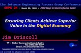 Ensuring Clients Achieve Superior Value in the Digital Economy Ensuring Clients Achieve Superior Value in the Digital Economy 12 th Software Engineering.