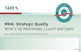 MHA: Strategic Quality What’s Up Wednesday | Lunch and Learn Your clinical quality, process improvement resource.