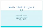 BY MICHELLE MILLER GINA SALTZGIVER KEARSTEN CROSSLEY & LINH NGO Math 1040 Project.