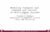 Modeling Teamwork and Command and Control in Multi-Agent Systems Thomas R. Ioerger Department of Computer Science Texas A&M University.