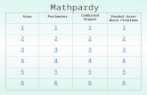 Mathpardy Area Combined Shapes Shaded Area/ Word Problems Perimeter 1111 2222 3333 4444 5555 6666.