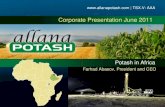 Potash in Africa  | TSX.V: AAA Corporate Presentation June 2011 Farhad Abasov, President and CEO.