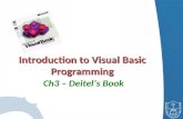 Introduction to Visual Basic Programming Introduction to Visual Basic Programming Ch3 – Deitel’s Book.