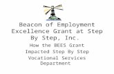 Beacon of Employment Excellence Grant at Step By Step, Inc. How the BEES Grant Impacted Step By Step Vocational Services Department.