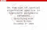 On the use of spatial eigenvalue spectra in transient polymeric networks Qualifying exam Joris Billen December 4 th 2009.