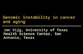Genomic instability in cancer and aging Jan Vijg, University of Texas Health Science Center, San Antonio, Texas.