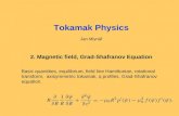 Fyzika tokamaků1: Úvod, opakování1 Tokamak Physics Jan Mlynář 2. Magnetic field, Grad-Shafranov Equation Basic quantities, equilibrium, field line Hamiltonian,