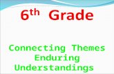 6 th Grade Connecting Themes Enduring Understandings