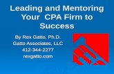 Leading and Mentoring Your CPA Firm to Success By Rex Gatto, Ph.D. Gatto Associates, LLC 412-344-2277rexgatto.com.