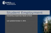 Student Employment Everything a Supervisor Needs to Know Last updated October 2, 2015.