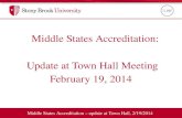 Middle States Accreditation – update at Town Hall, 2/19/2014 Middle States Accreditation: Update at Town Hall Meeting February 19, 2014.