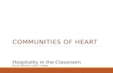 Hospitality in the Classroom Bruce Hekman, Calvin College COMMUNITIES OF HEART.