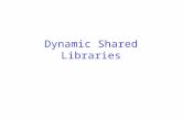 Dynamic Shared Libraries. Different Types of Libraries Non-shared library –Like a normal library that an ordinary user creates. –Images of used library.