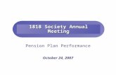 1818 Society Annual Meeting Pension Plan Performance October 24, 2007.