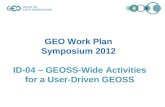 GEO Work Plan Symposium 2012 ID-04 – GEOSS-Wide Activities for a User-Driven GEOSS.