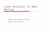 Link Analysis in Web Mining Hubs and Authorities Spam Detection.